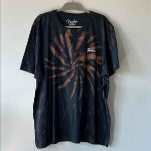 Fender Spiral Tie-Dye Black and Brown Tee